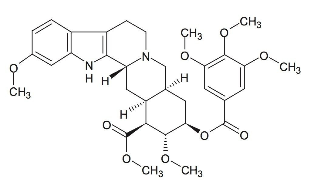 Structure of reserpine.
