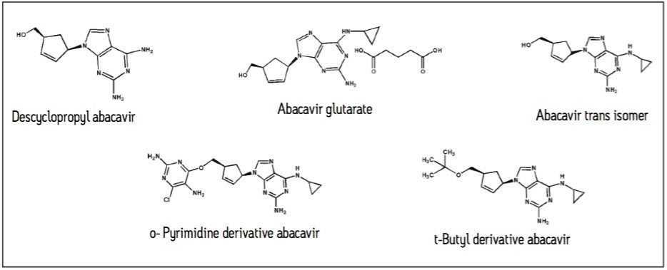 Abacavir components in the USP related compounds mixture.