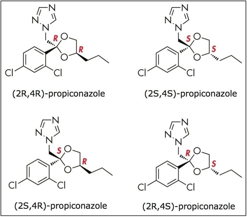 Structures of the propiconazole stereoisomers
