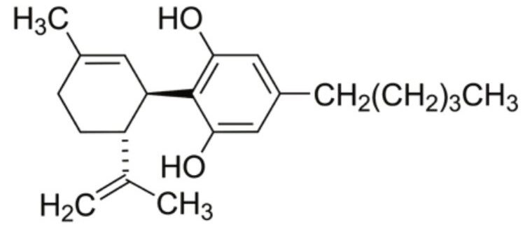Chemical structure of Cannabidiol