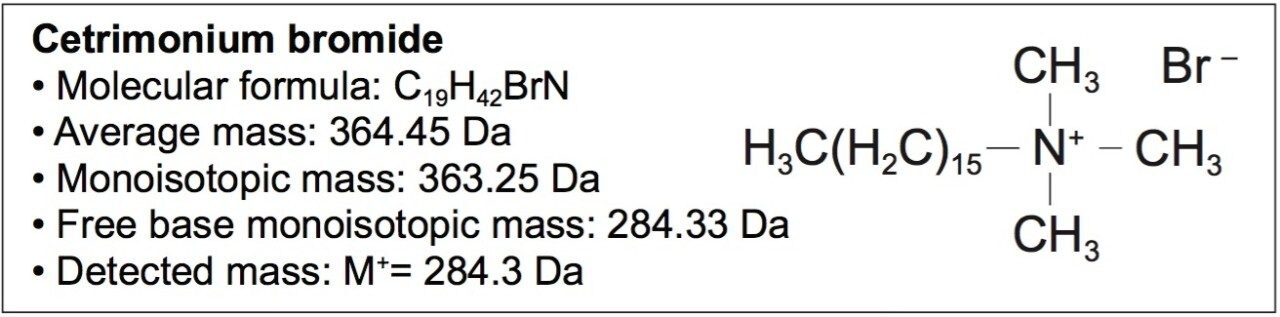Structure and molecular information of cetrimonium bromide