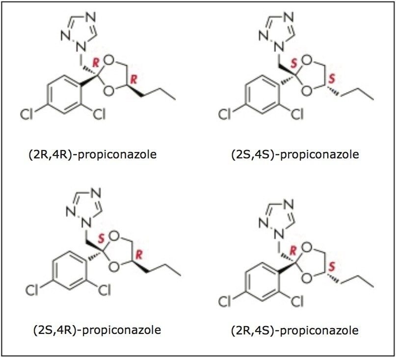 Structures of the propiconazole stereoisomers