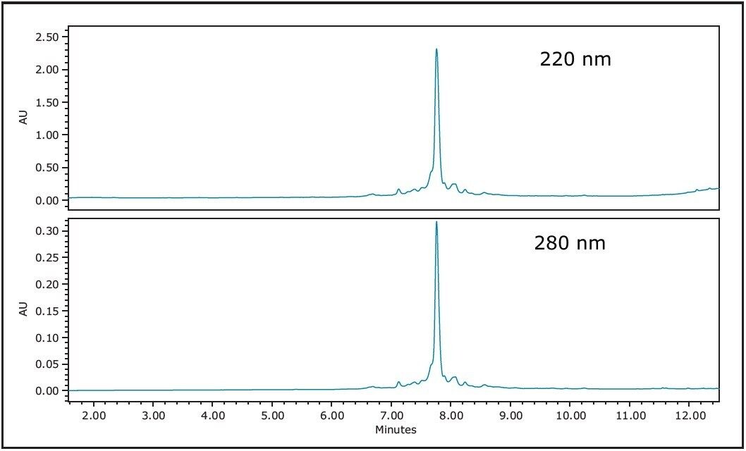 HPLC analysis of the crude synthetic peptide