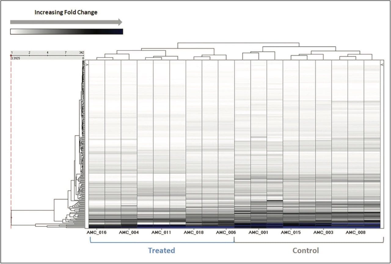 Unsupervised hierarchical clustering of regulated proteins