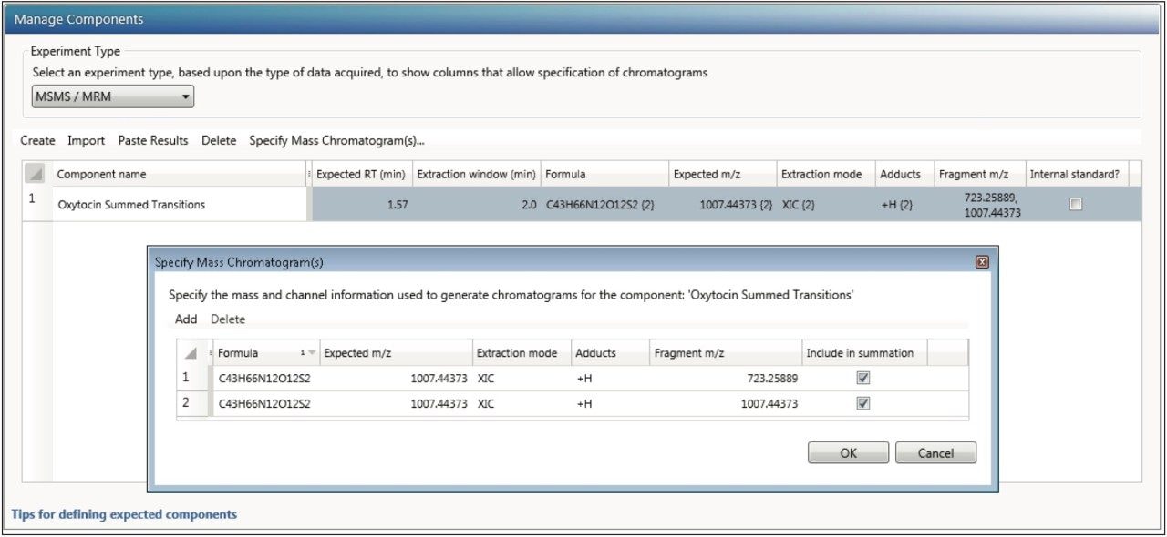 Specifying summed transitions