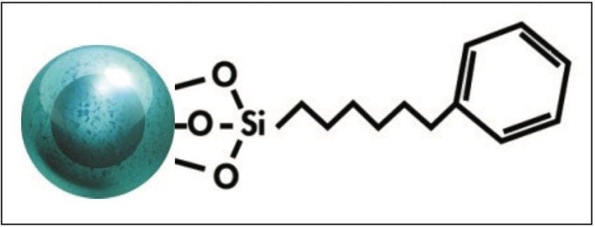 Phenyl ligand attached to the CORTECS solid-core base particle