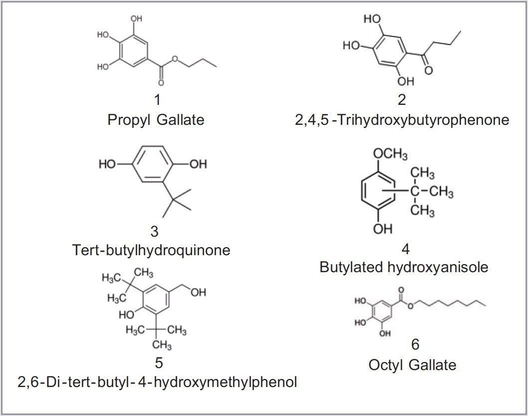 Compound structures of lipid soluble antioxidants