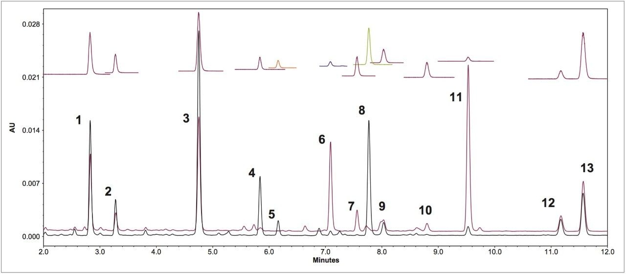 UV chromatograms of unheated defatted soy