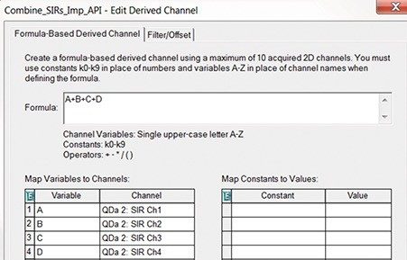 Formula-based derived channel to combine 2D SIR channels for impurity analysis. 