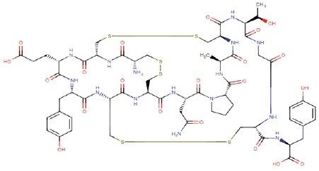 Cyclic structure of linaclotide
