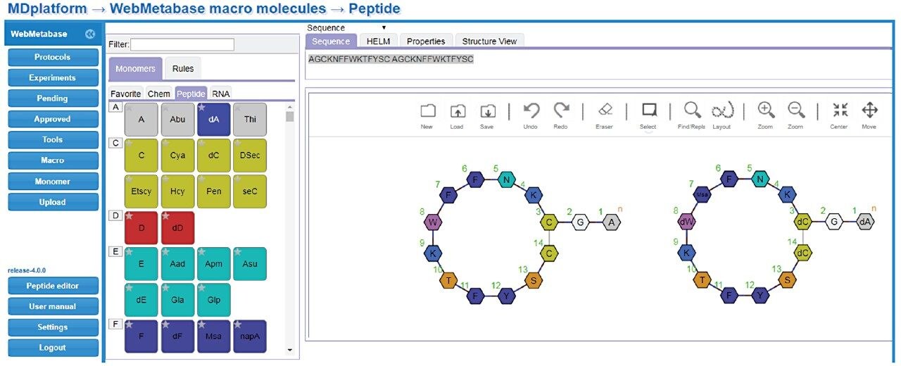  HELM editor in WebMetabase