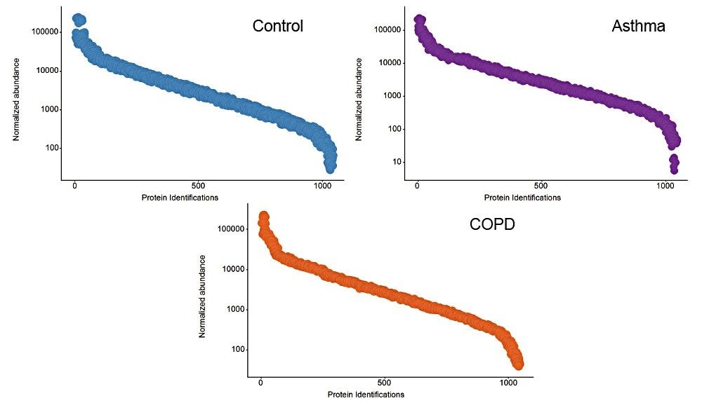 Observed dynamic range measured for each biological condition. 