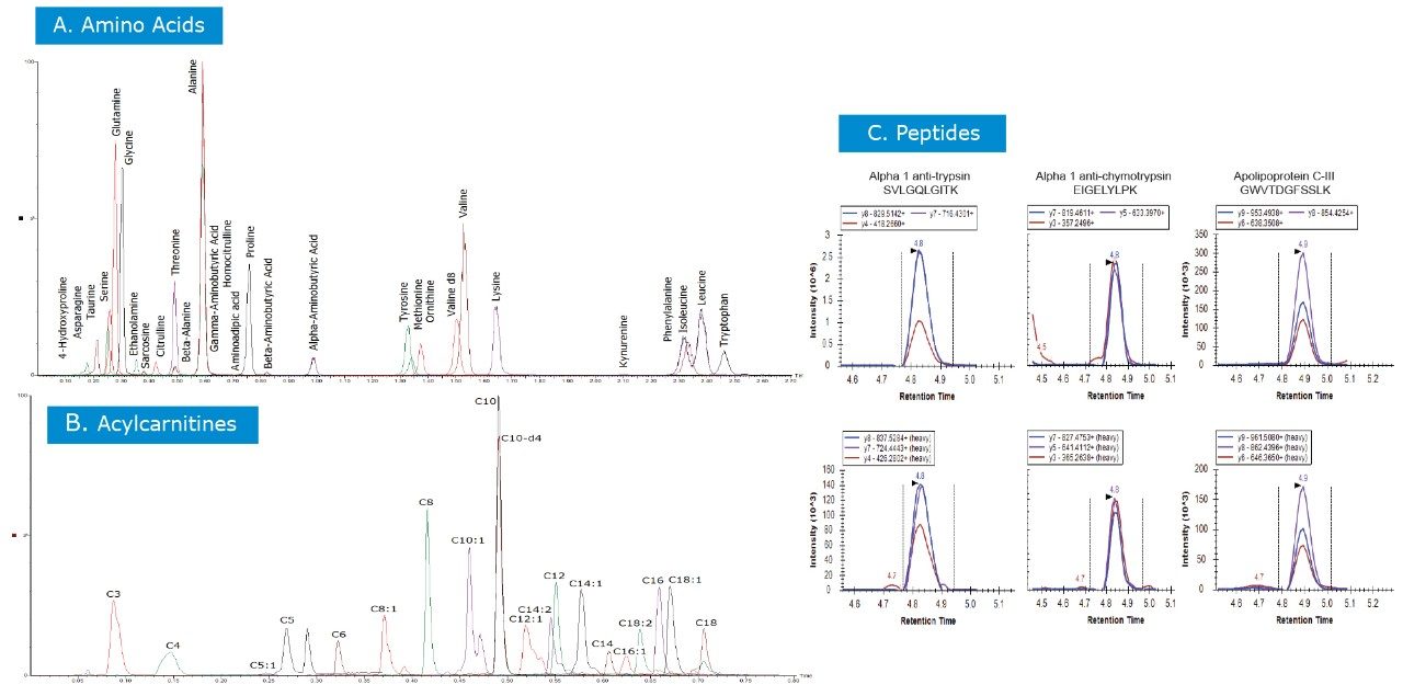 Example chromatograms were obtained from the QC samples.
