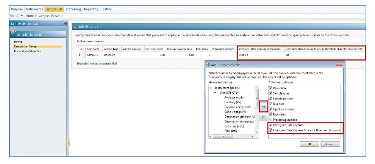 Adding IDC as promotable parameters in analysis method page.