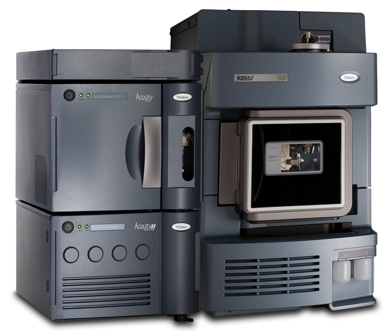 The Waters ACQUITY UPLC I-Class System with FTN and Xevo TQD Mass Spectrometer.