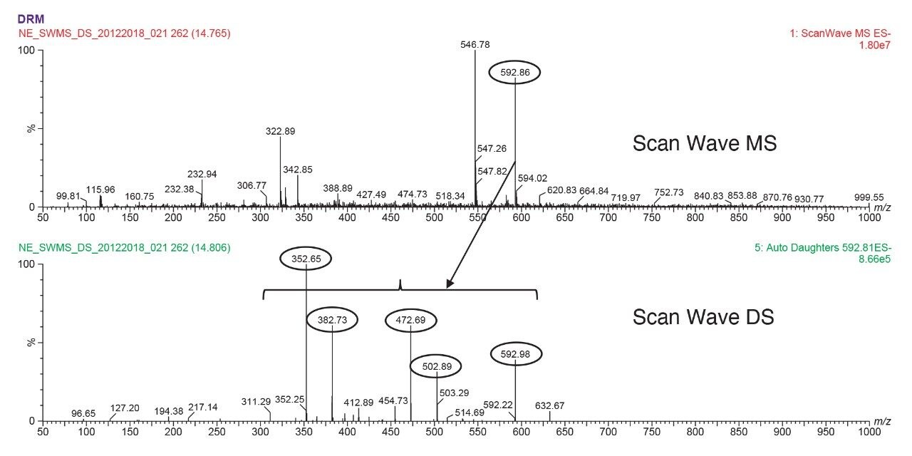 Example of a Survey Scan for herbal sample qualitative analysis.