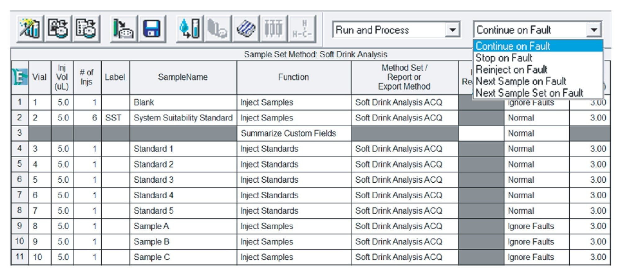 Select the Suitability Mode to configure Empower to take specific actions in the event of a System Suitability failure