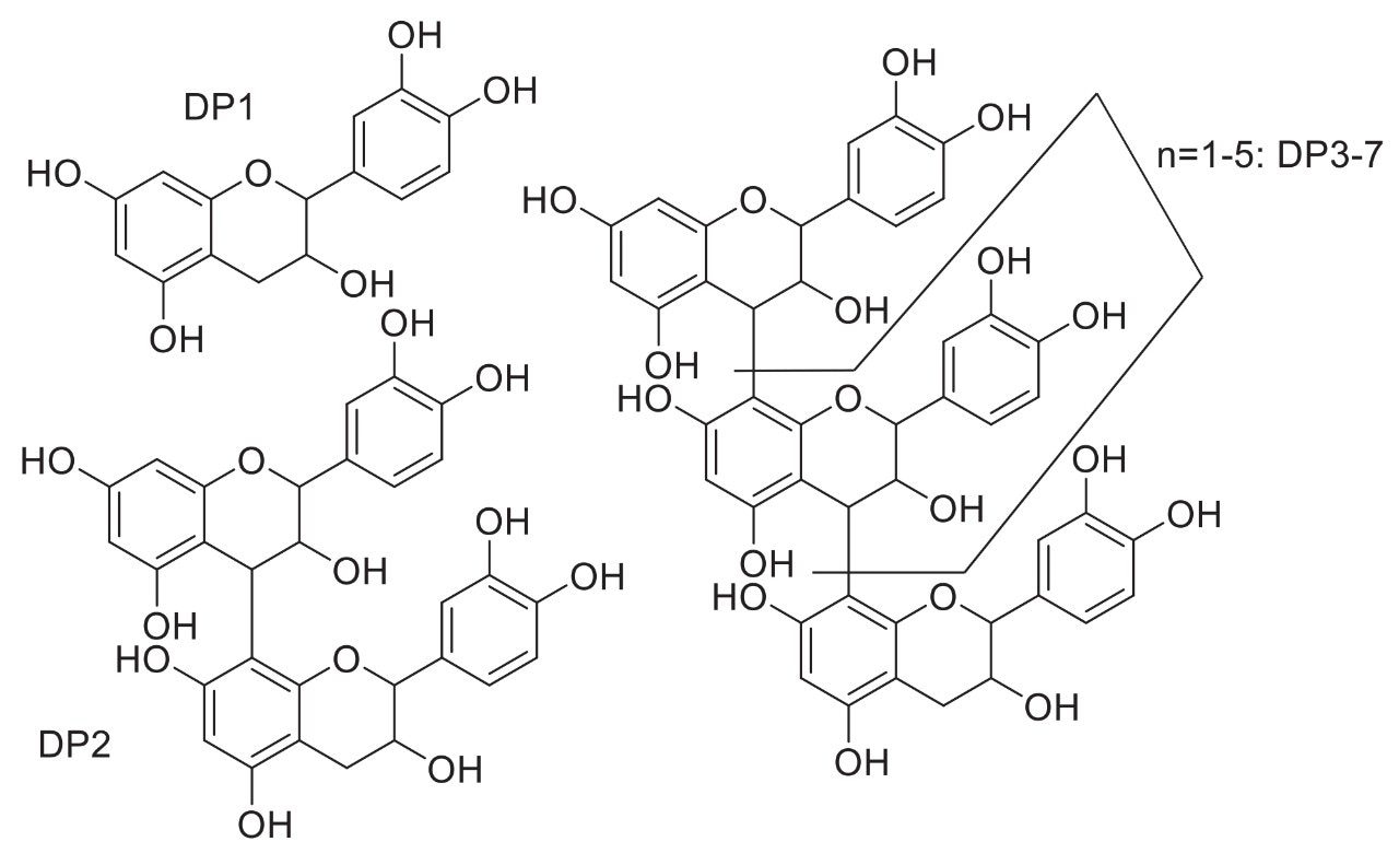 Structures of flavanols (DP1) and procyanidins
