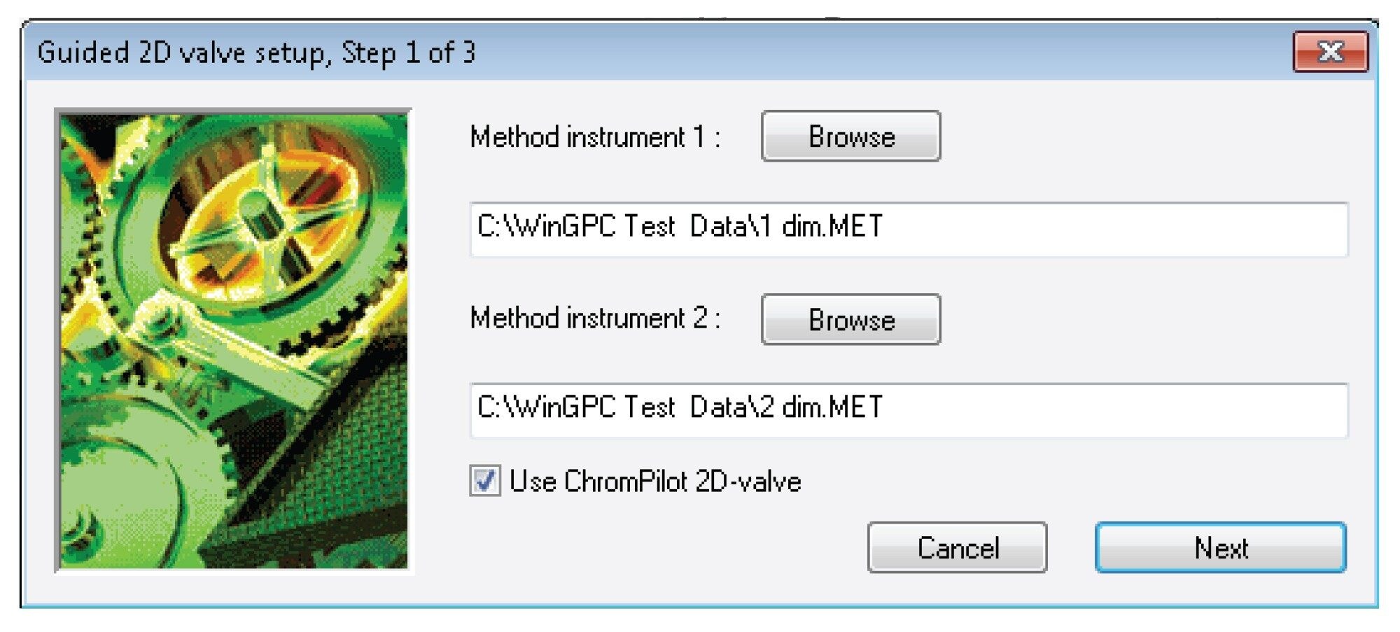  Loading of methods for both instruments in the guided 2D valve setup.