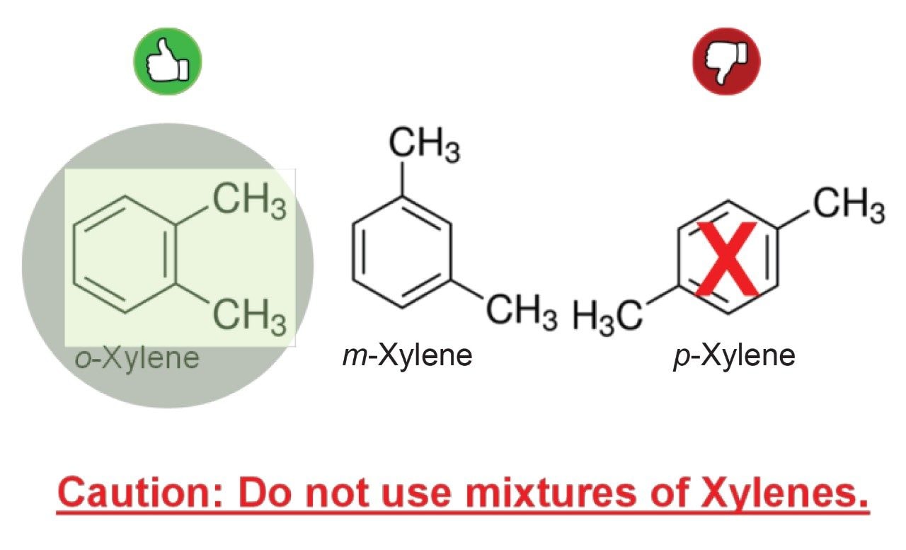 Three isomers of Xylene