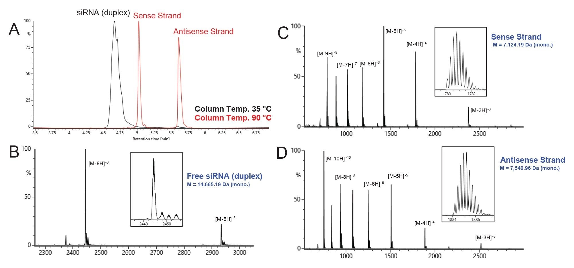 HILIC-MS analysis of free siCOL1a1 siRNA