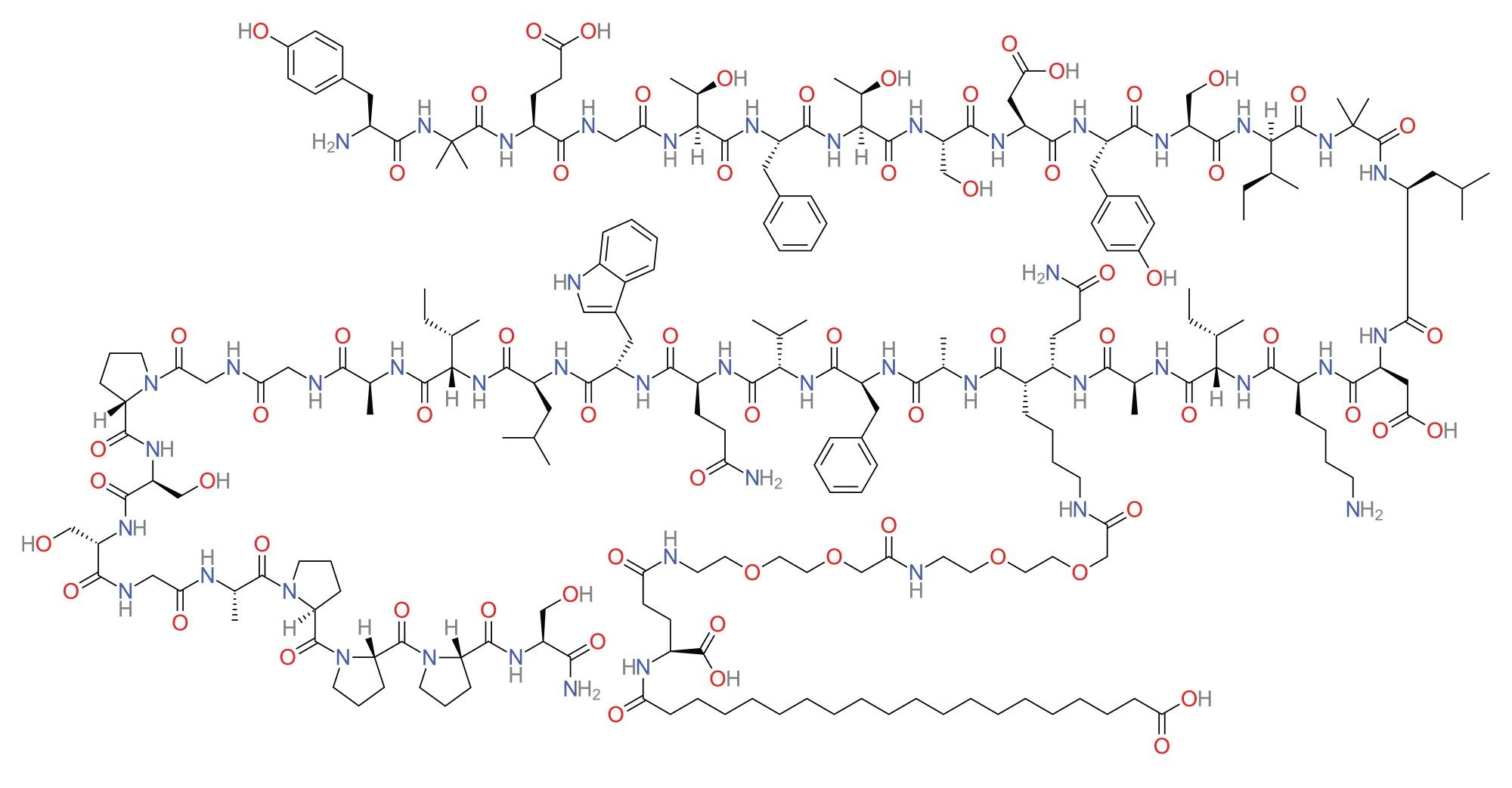 Chemical structure of tirzepatide