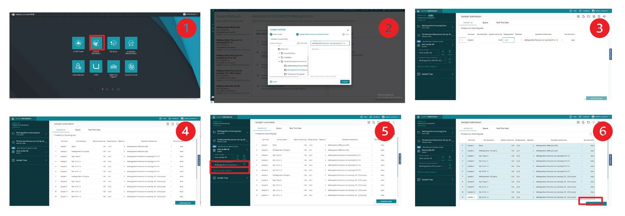 Samples batch acquisition in waters_connect Software