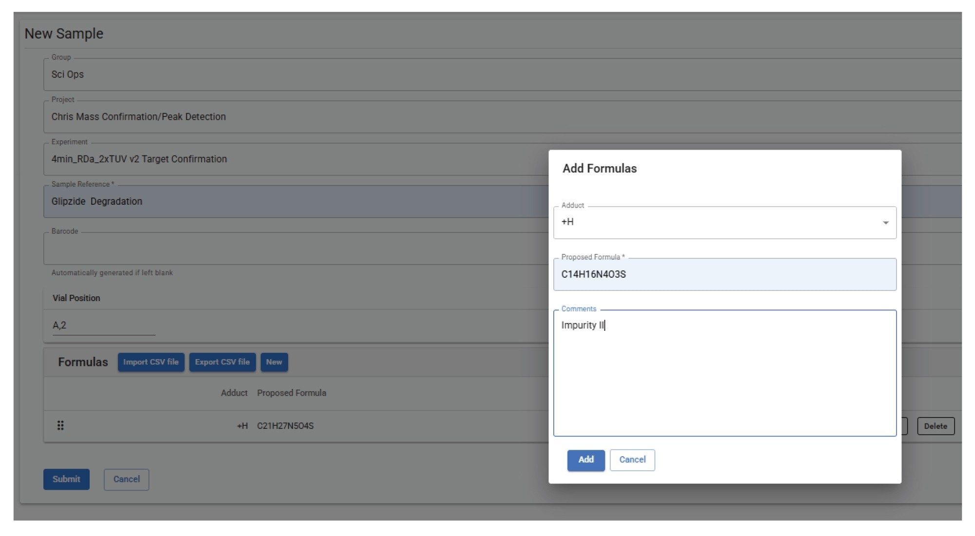 Sample submission page on RemoteAnalyzer