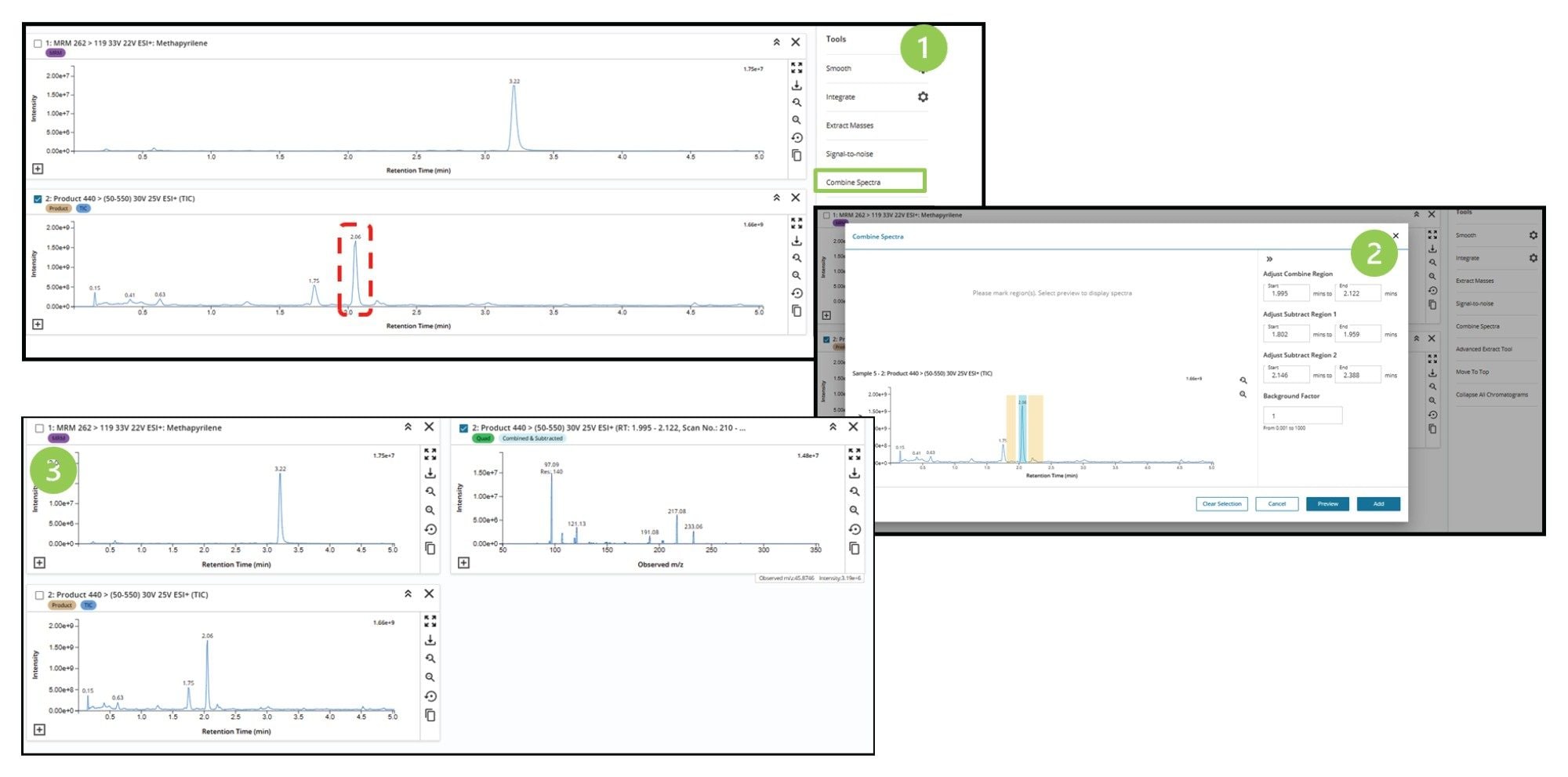 Extraction of MS2 spectrum using LC-MS Toolkit