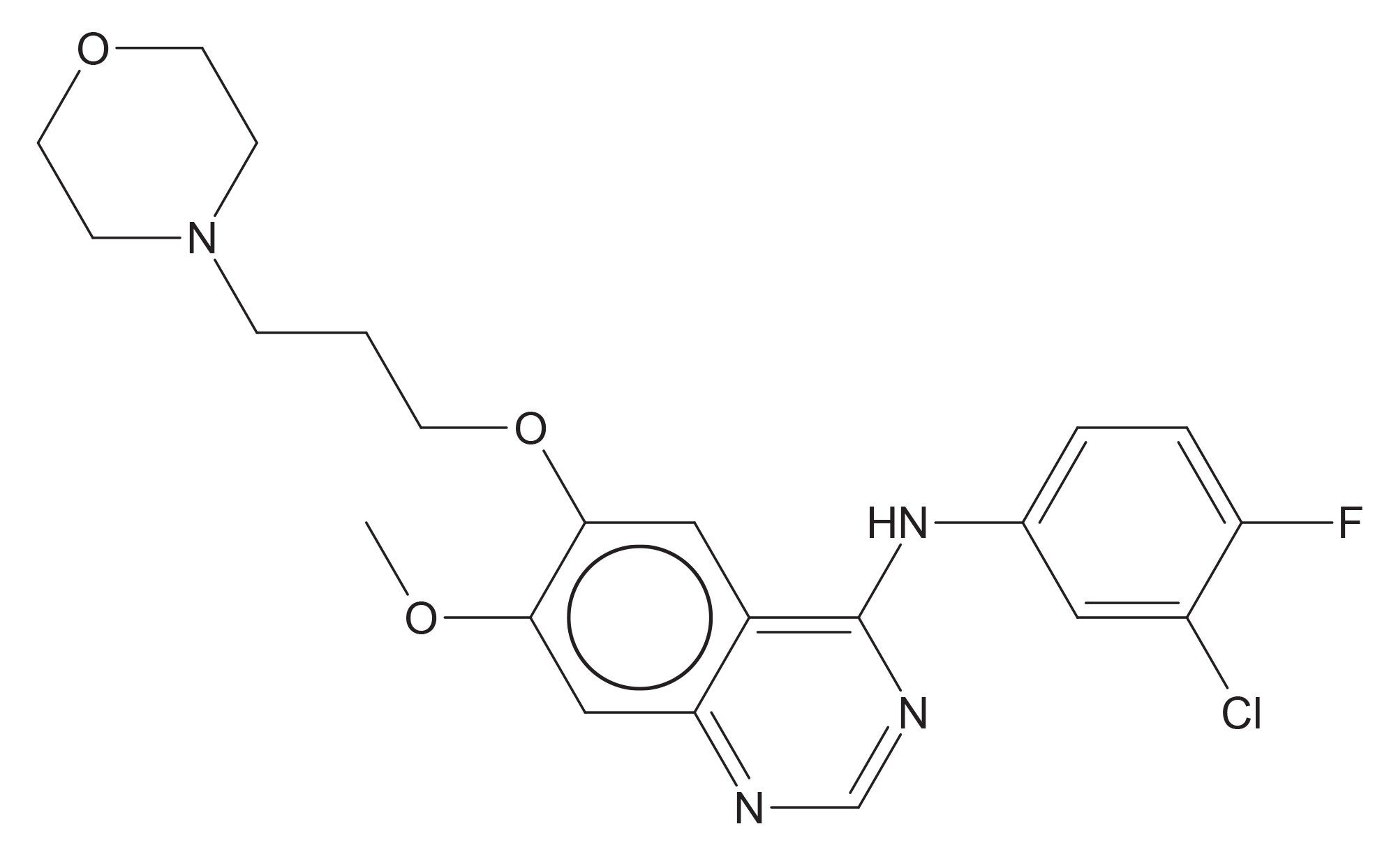 Chemical structure of gefitinib