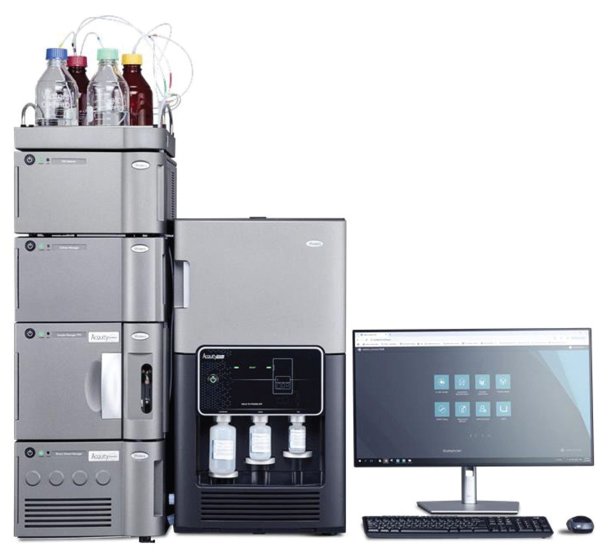 The BioAccord LC-MS System with ACQUITY™ Premier UPLC™ System, includes an ACQUITY Premier Binary UPLC System, tunable UV (TUV) detector coupled in-line with ACQUITY RDa™ Mass Detector, operated under the waters_connect Informatics Platform