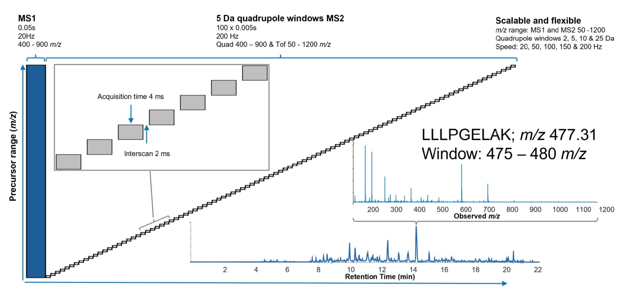 A representative method using a survey MS1 scan followed by 100 MS/MS spectra per cycle