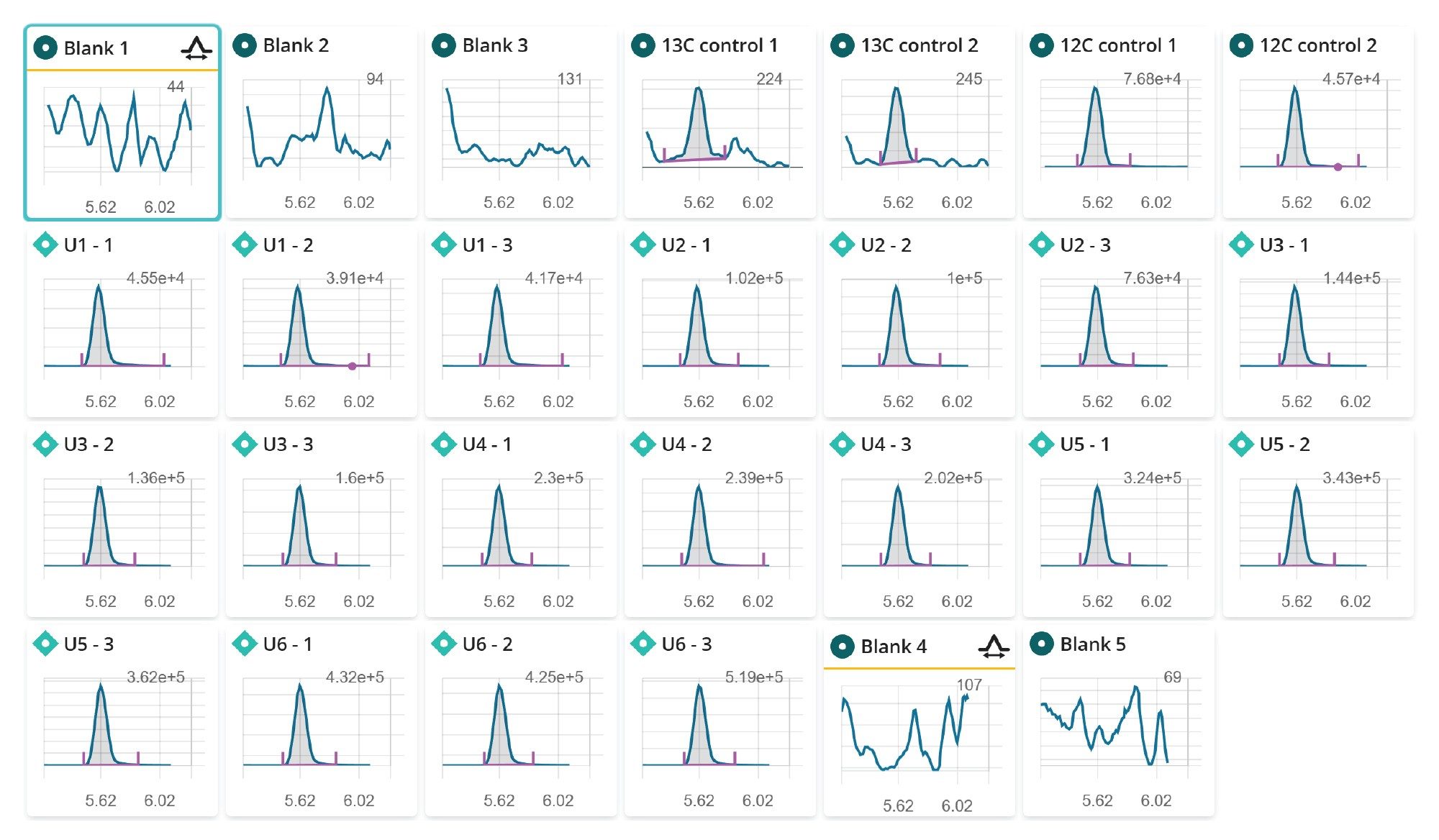 Data processing using the MS Quan Application
