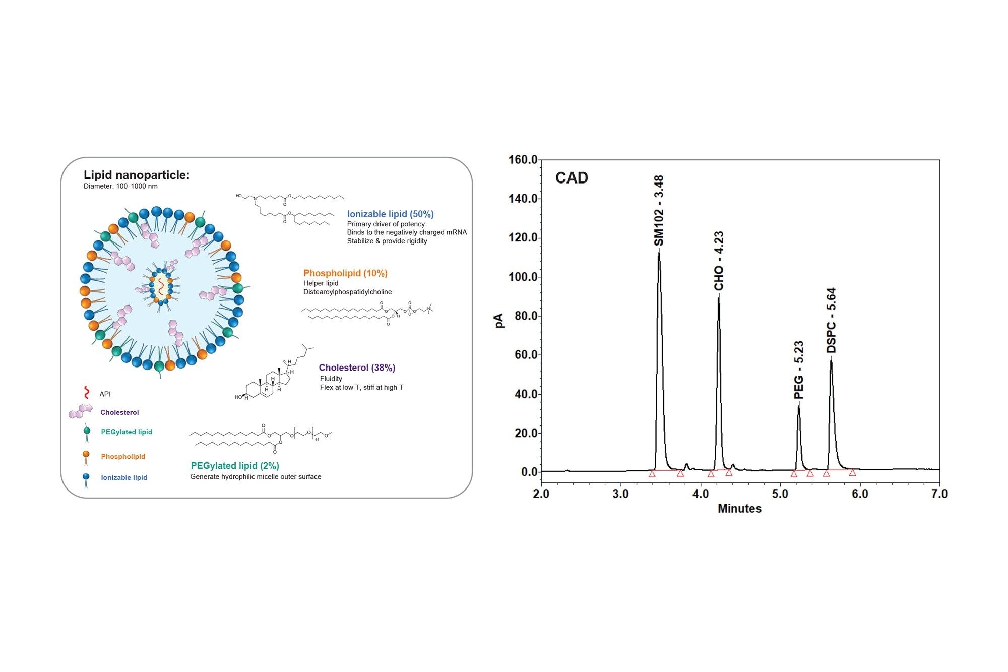  representative LNP composition used to demonstrate inverse power function modeling of CAD response