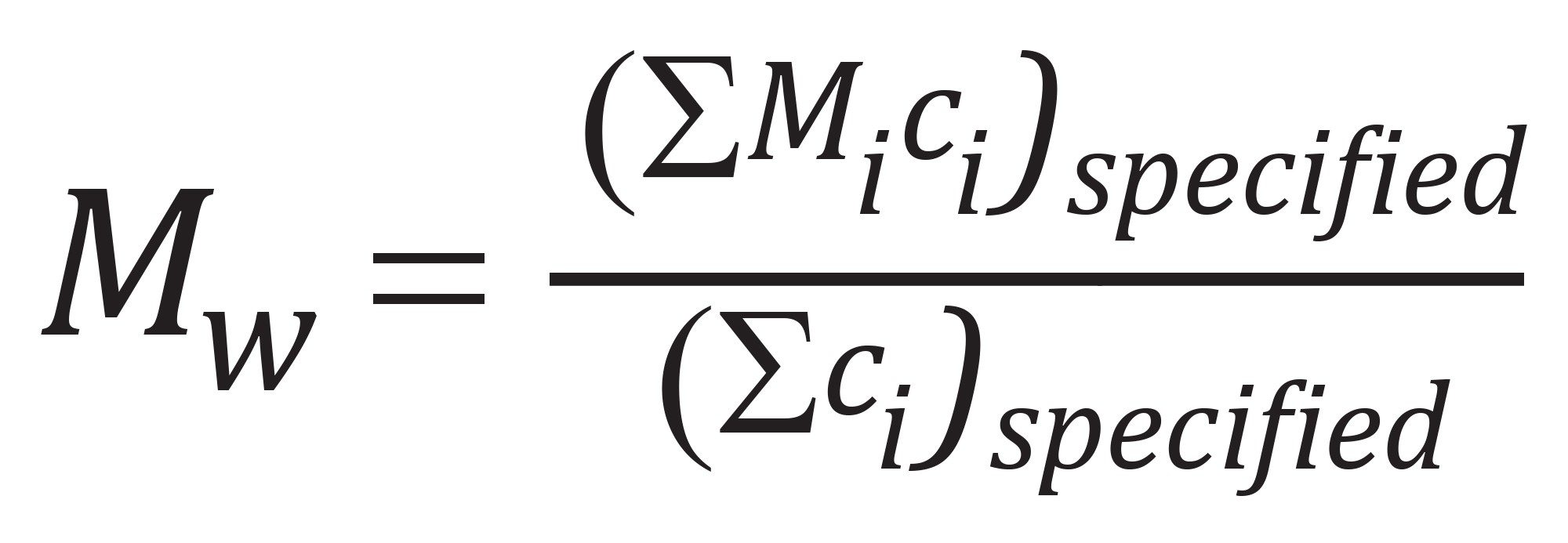 Weight-average molar mass within a user-defined molecular weight window, calculated from the slice molecular weight and slice concentration