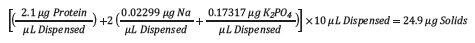 Determine the total solids (protein + buffer) in each tube
