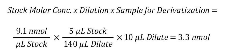 Determine the molar amount of amino acids in each reaction