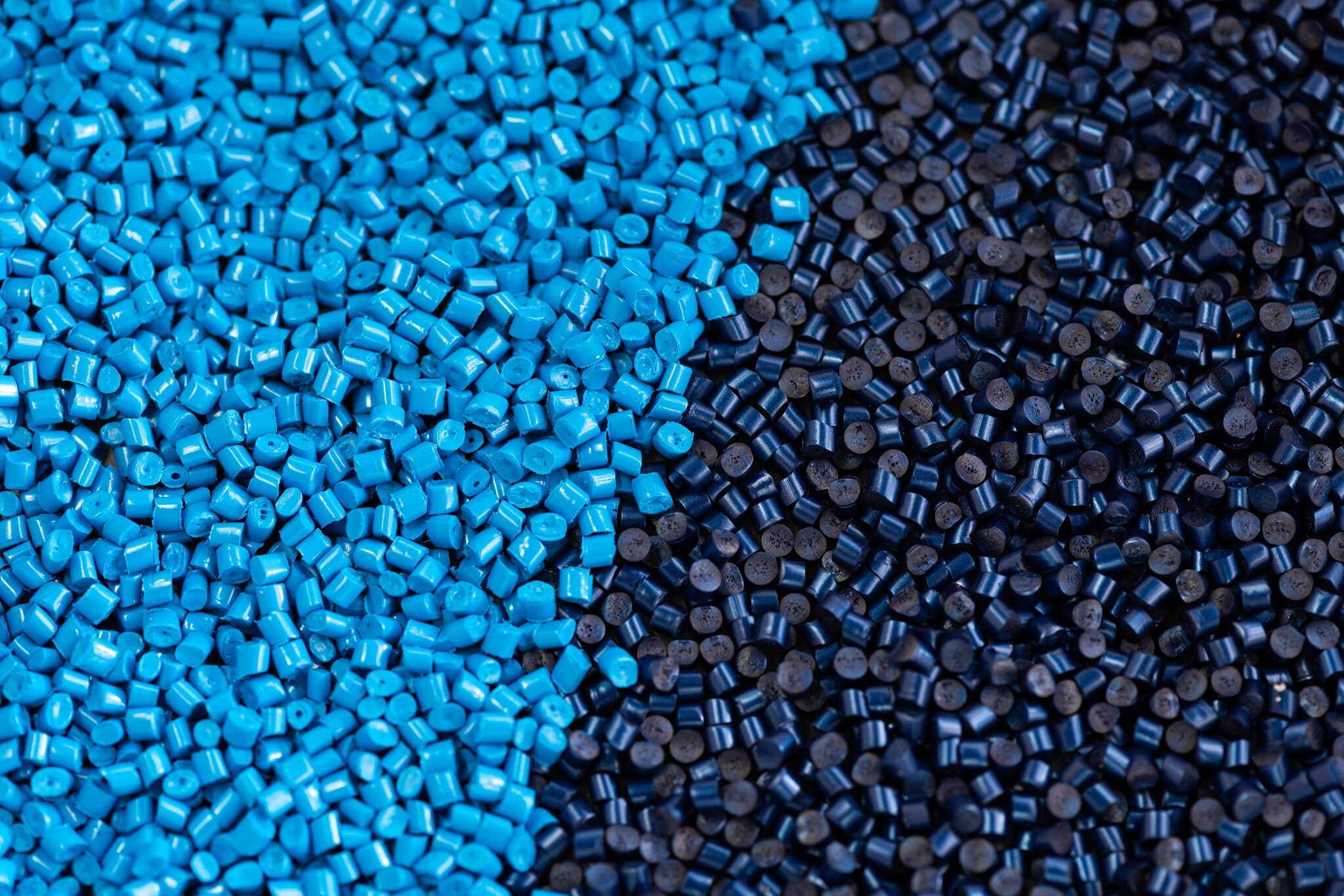 Pattern con polimeri blu chiaro e blu scuro