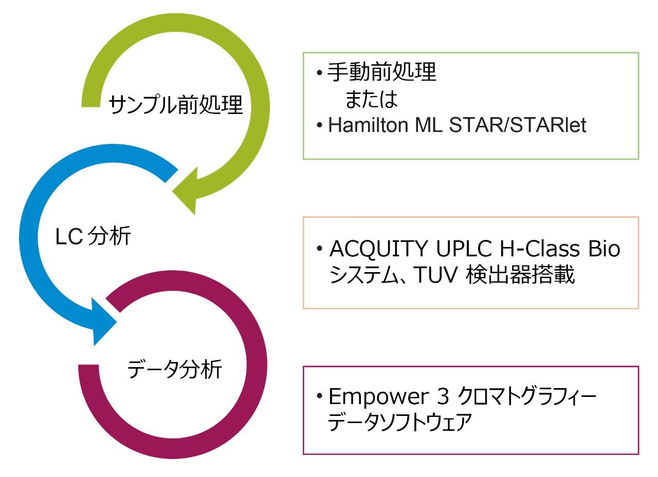  手動／自動サンプル前処理ワークフローの例