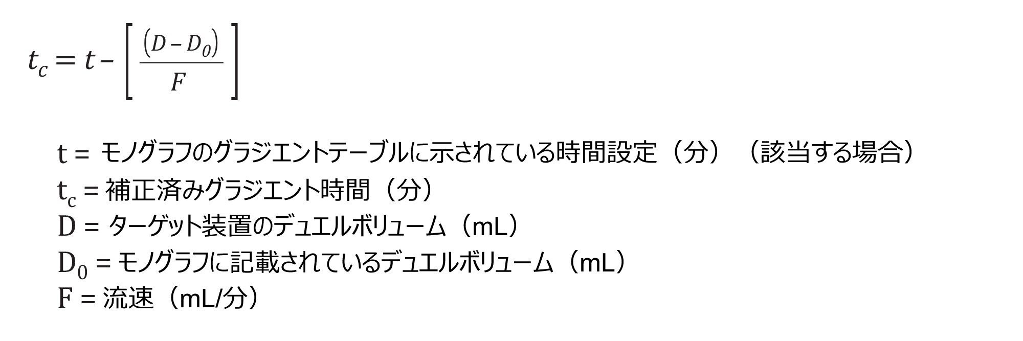 モノグラフ装置のデュエルボリュームの調整（可能な場合）