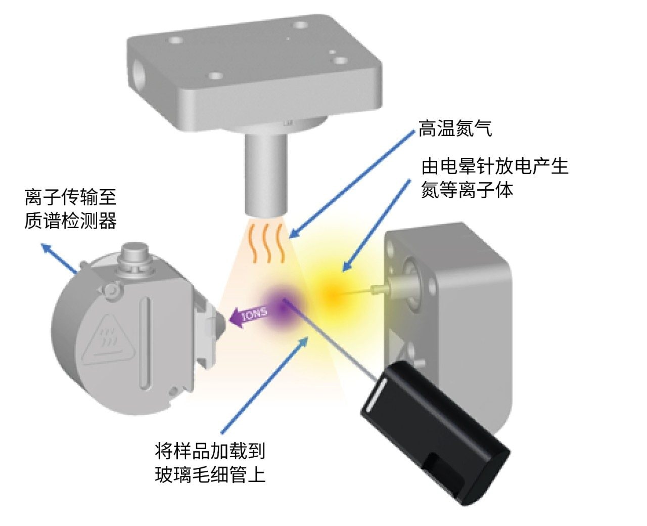 RADIAN ASAP样品电离过程示意图
